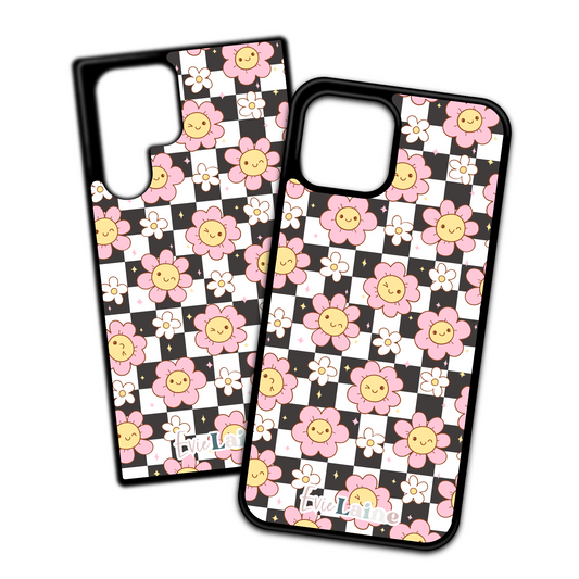 Cheeky Checkered Floral phone cases for Samsung and iPhone